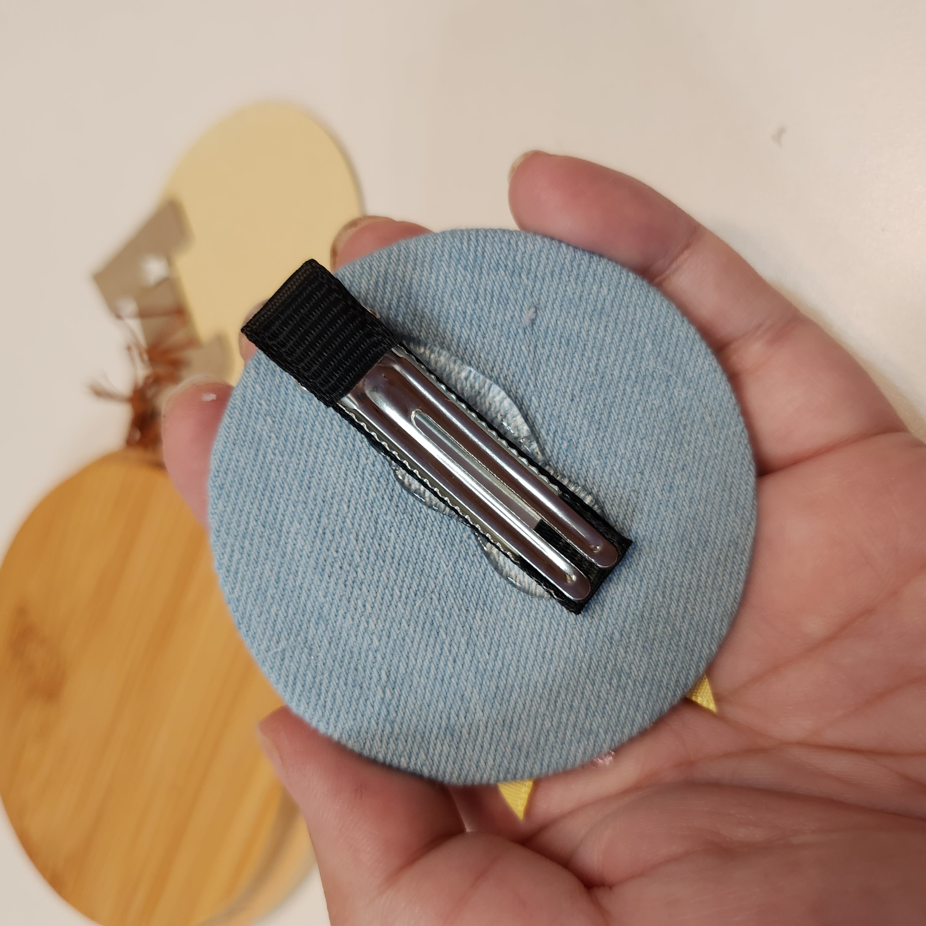 Recycled Denim Mini Hat Hairclip