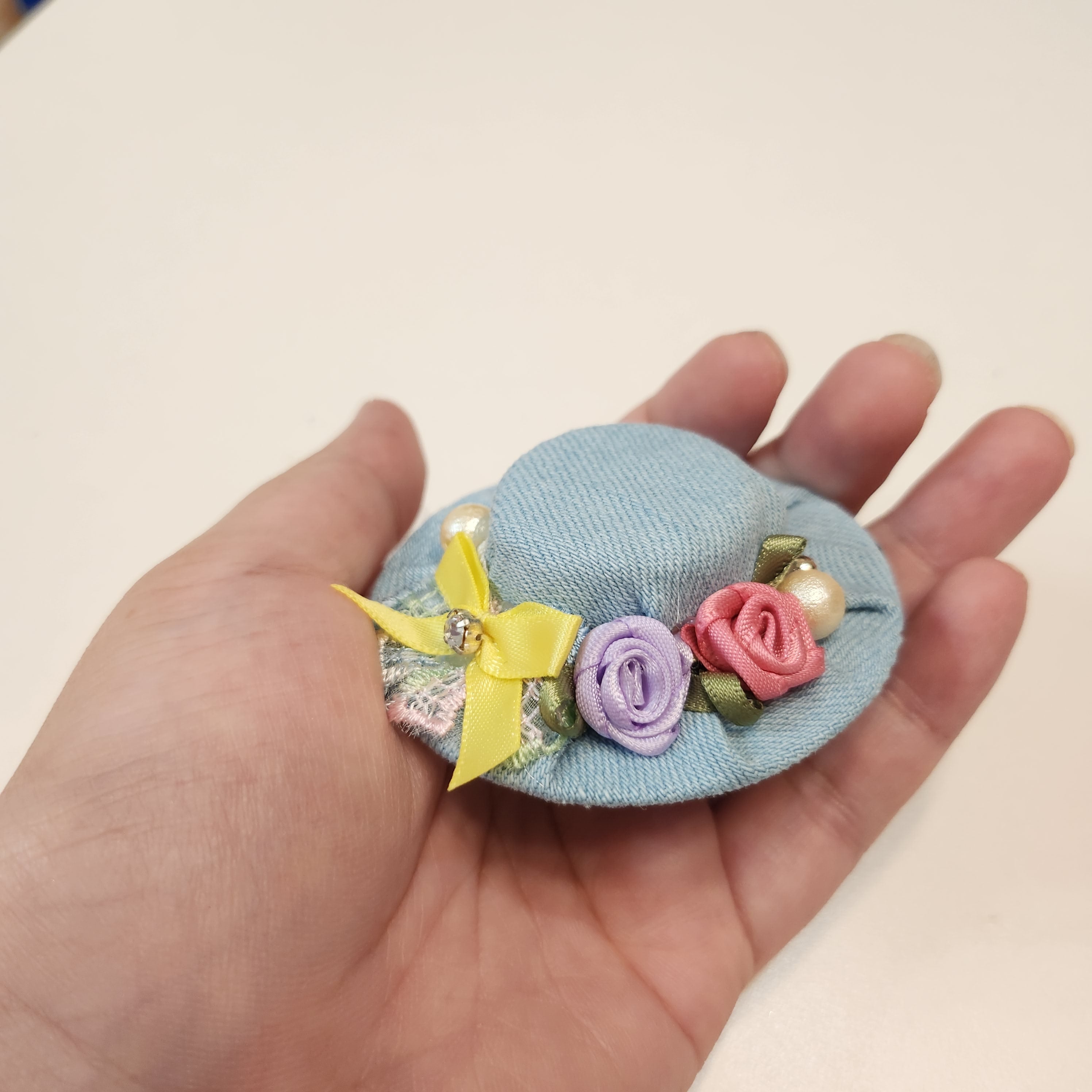 Recycled Denim Mini Hat Hairclip